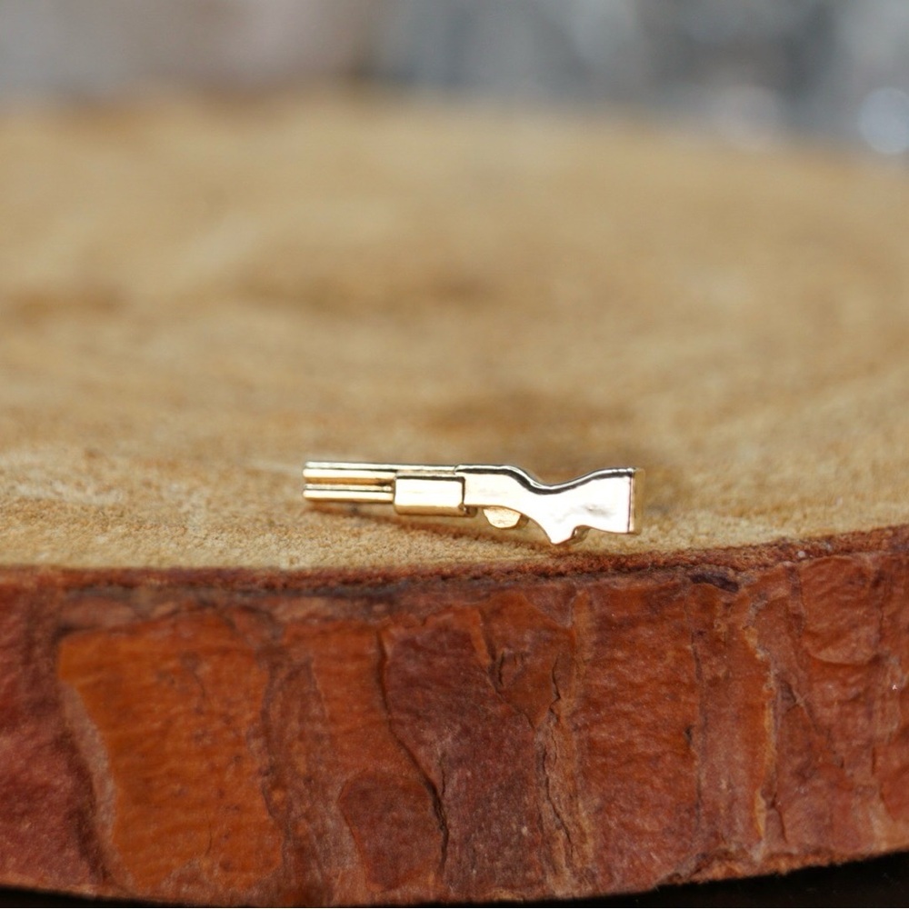 Solid 14k gold shot gun threadless/ press fit end
